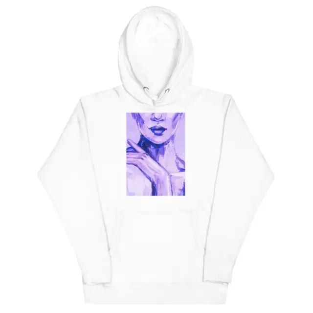 Korean Loose Hoodie Printed Long Sleeve Slouchy Style White - Shop at LoveMi