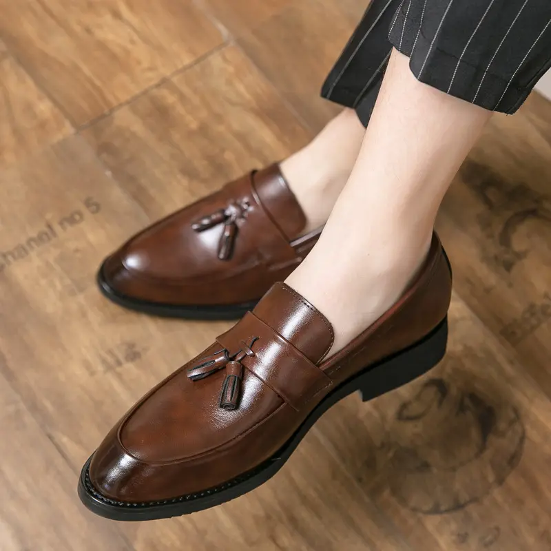 Casual Men Loafers Classic Tassel Leather Shoes