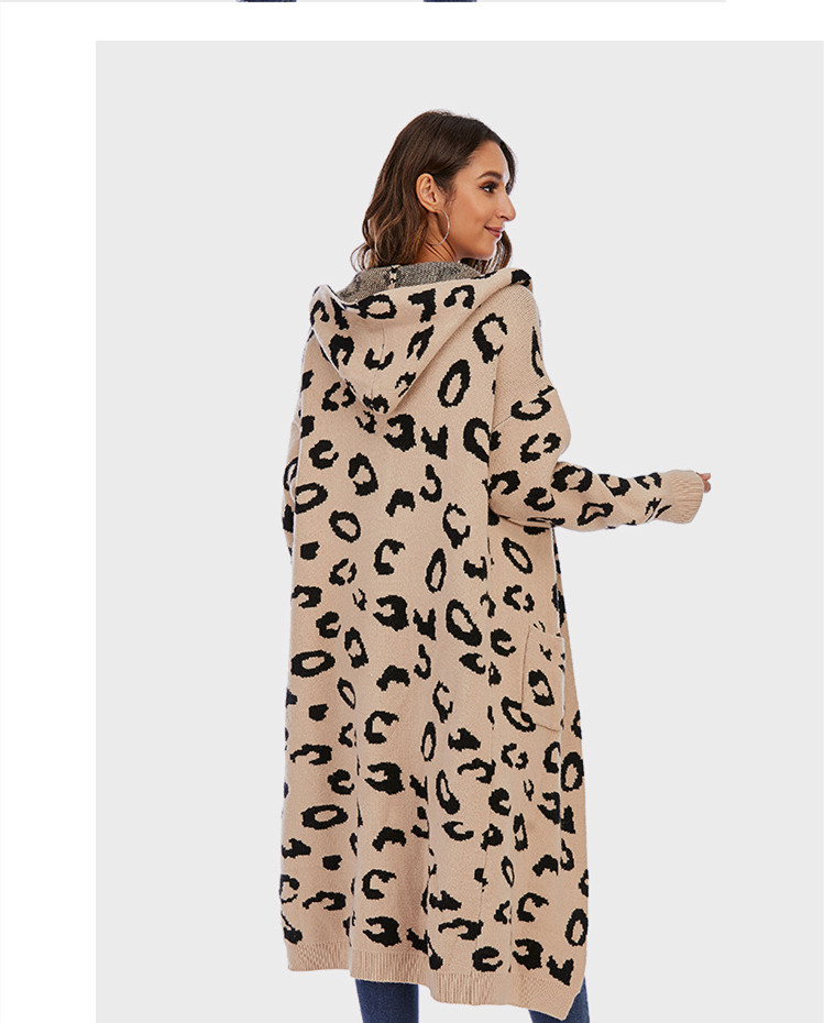 Women's Hooded Long Women's Jacket Knitwear - Image 3