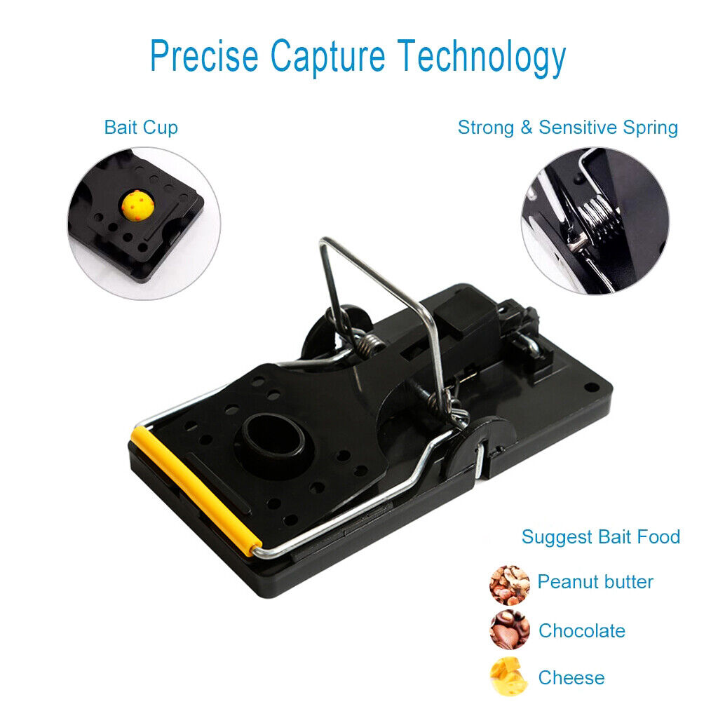 4 Large Rat Catching Metal Traps Heavy Duty Snap Mouse Trap Bait Pest Catcher 2
