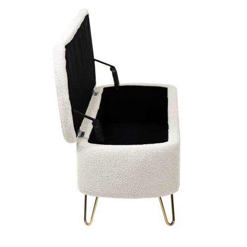 Ivory White Bedside Storage Footstool_voghion.com