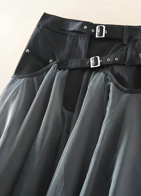 Ladies Paneled Mesh High Waist Skirt