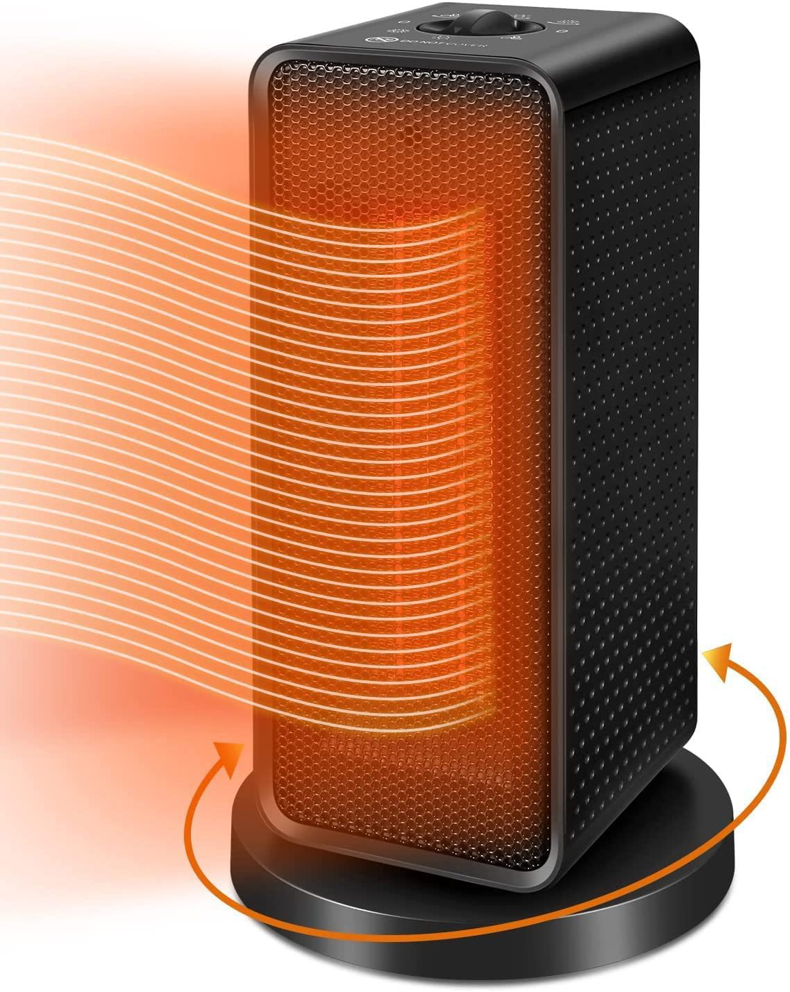 Radiateur Vertical Oscillant 1200 W — Chauffage à Bouton