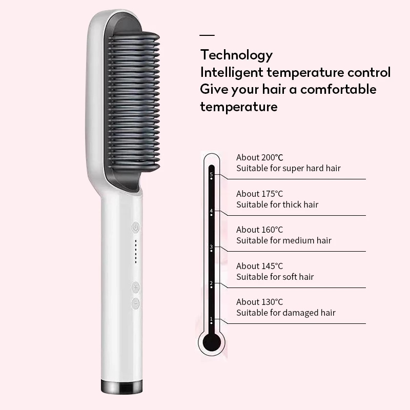 New 2 In 1 Hair Straightener Hot Comb Negative Ion Curling Tong Dual-purpose Electric Hair Brush - Image 5