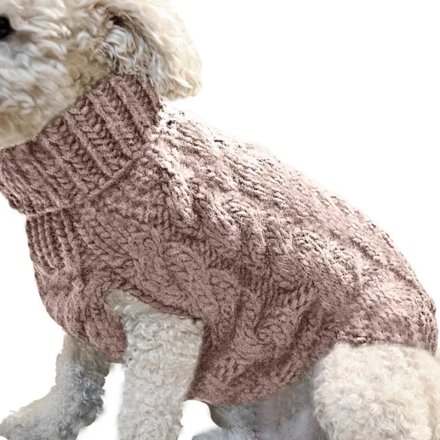 Small And Medium Sized Dog Knitwear Dog Super Cute Clothing Beige - Shop at LoveMi