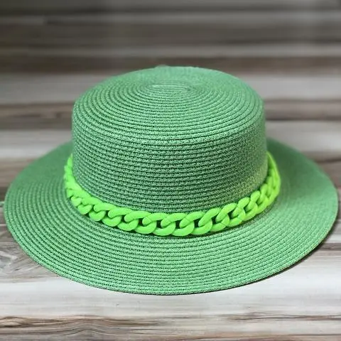 Korean Version Of Fashion Net Red Chain Beach Sun Hat Tide Green - Shop at LoveMi