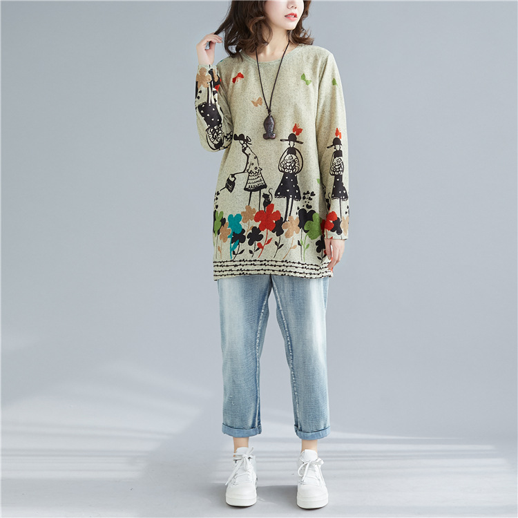 New Printed Casual Plus Size Women's T-shirt Round Neck Top