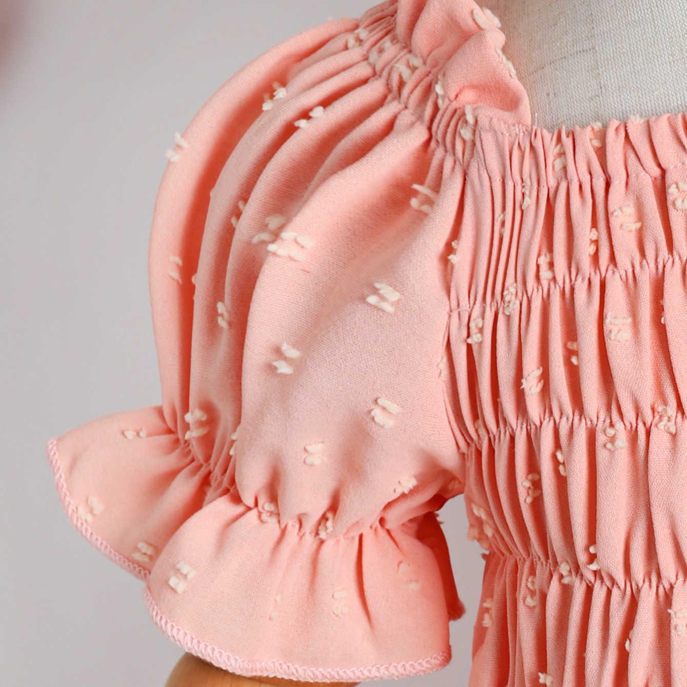 Summer New Children's Princess Style Solid Color Print Dress