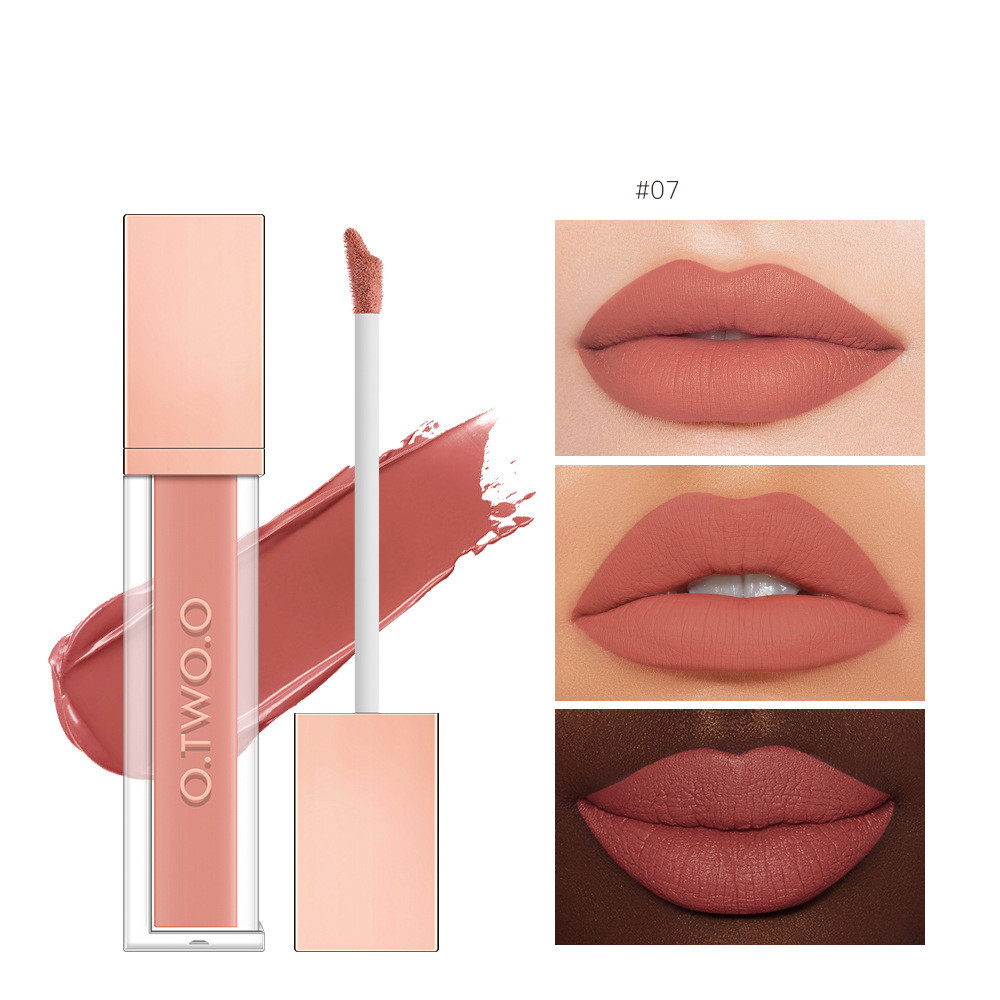 High energy Dense Fog Matte 18 Color Lip Glaze Non stick Cup Velvet 7Milk Apricot Honey Tea - Shop at LoveMi