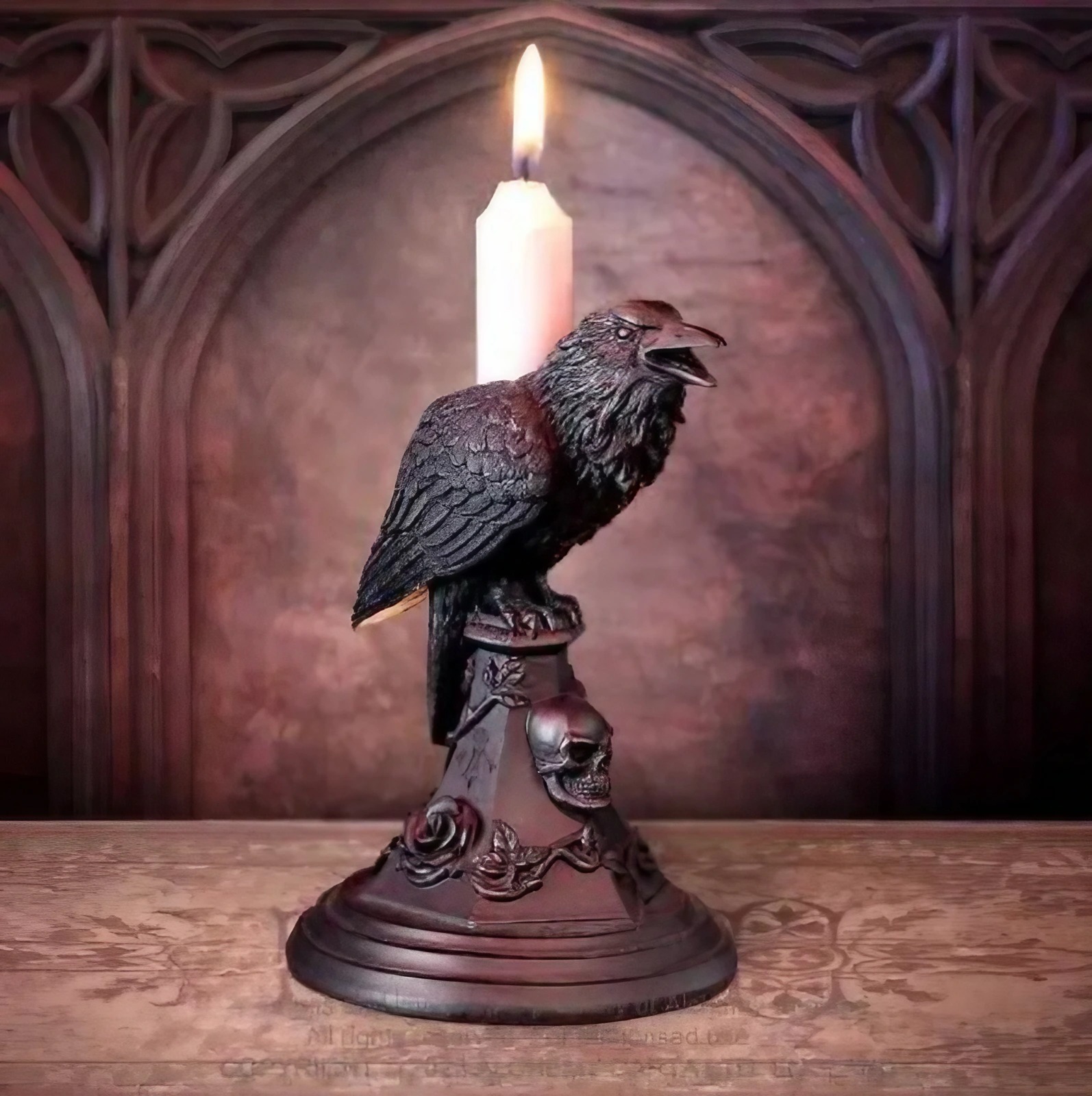 Halloween gothic candle holder ornament (owl)