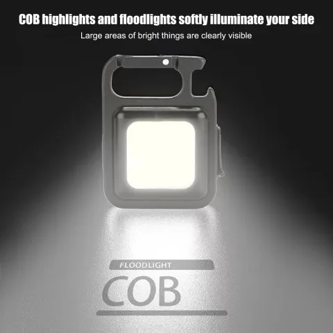 Mini Portable Flashlight Rechargeable Glare COB Keychain Light LED