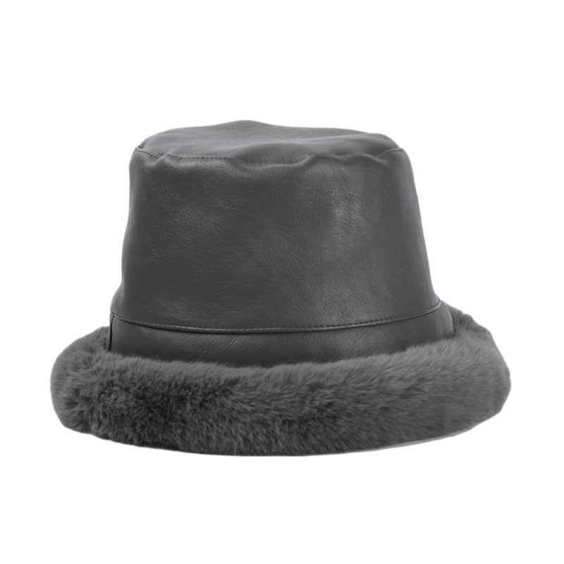 Hat Women New Faux Fur Plush Trim Grey - Shop at LoveMi