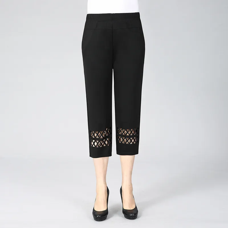 New Straight Hollow Embroidered Casual Pants - 603Black Prismatic