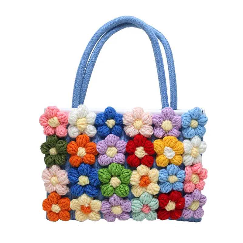 Women's Versatile Embroidered One Shoulder Messenger Bag - Blue