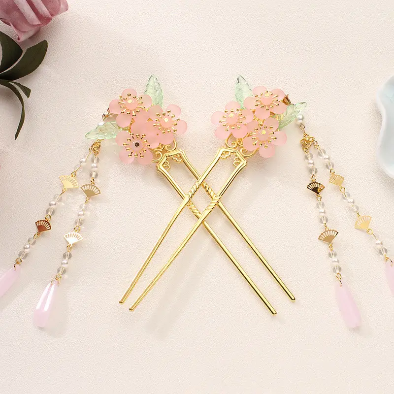 Antique Hanfu Headdress Tassel Bride Hairpin Step