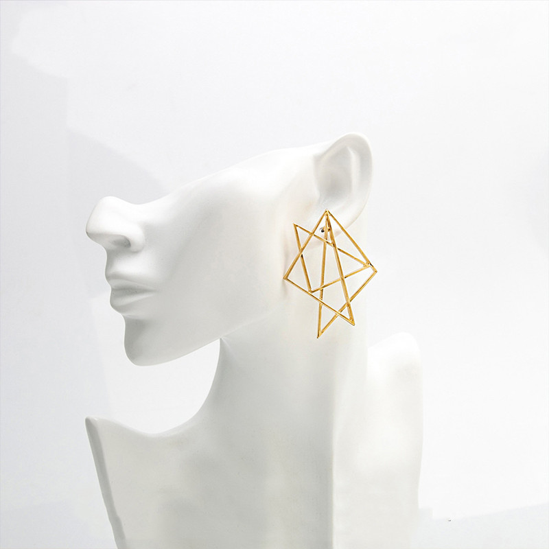 Star Earrings Female Irregular Geometry Hollow Alloy Earrings