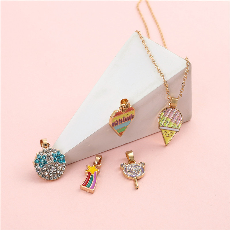 Children's Ice Cream Lollipop Alloy Necklace