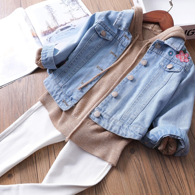 Korean Version Denim Jacket Children's Embroidered  Baby