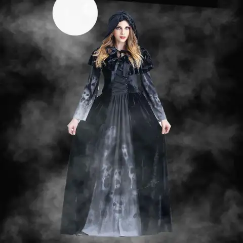 Halloween Women Medieval Gothic Witch Maleficent Horror Scary Cosplay