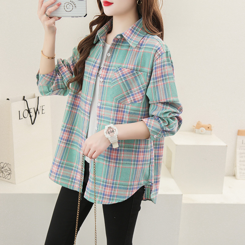 Title 3, Plaid Retro Shirt Jacket Design Sense Niche Tops