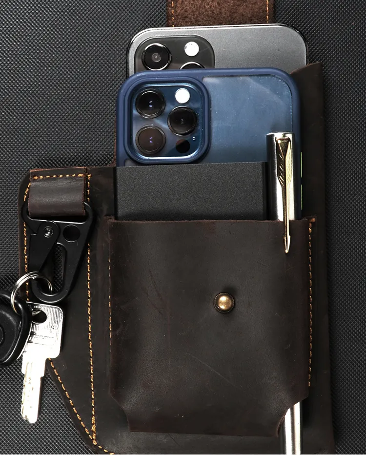 Men's Dual Mobile Phone Bag Hanging Waist