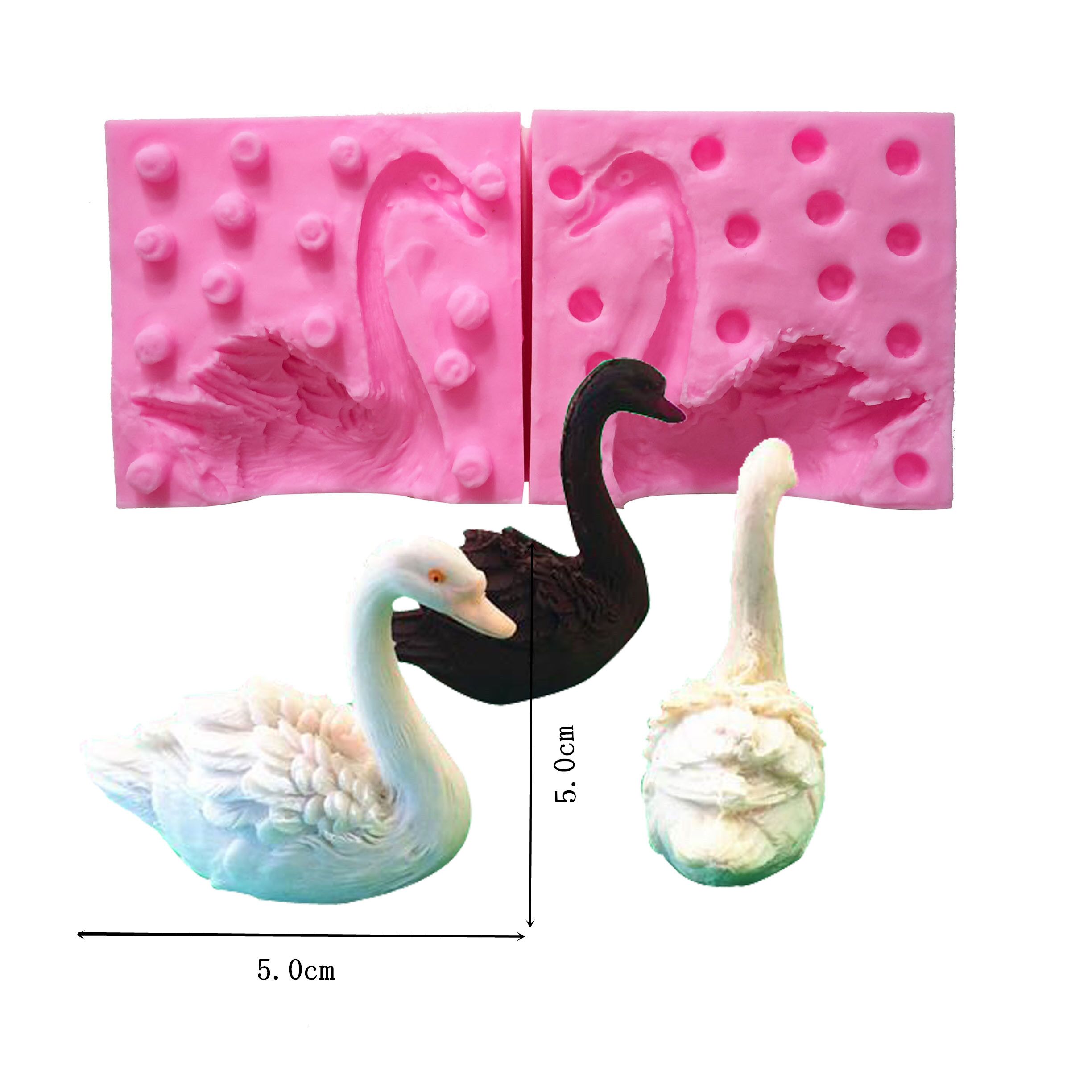 Title 4, Fondant Silicone Mold 3D Three-dimensional Swan...