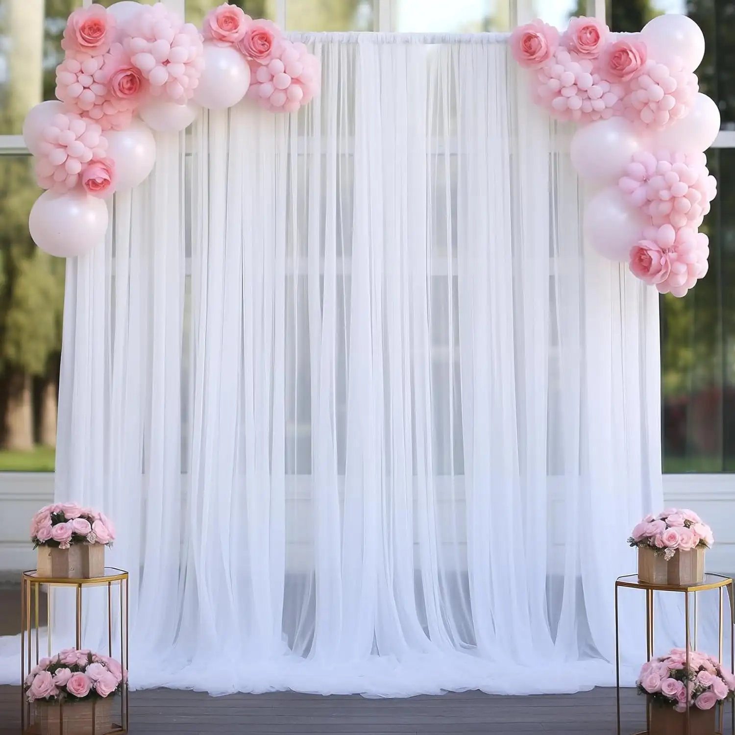 Wedding White Background Curtains