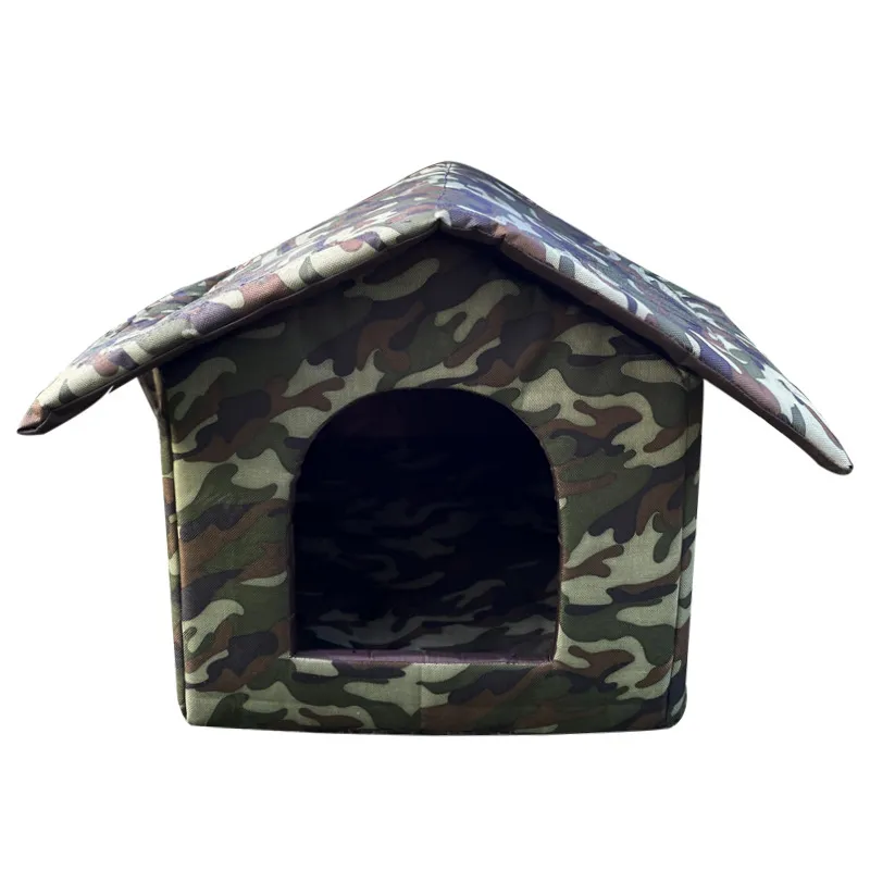 Outdoor Waterproof Wandering Cat Nest Winter Warm Outdoor Foldable Removable Washable Cat House Kennel - Camouflage