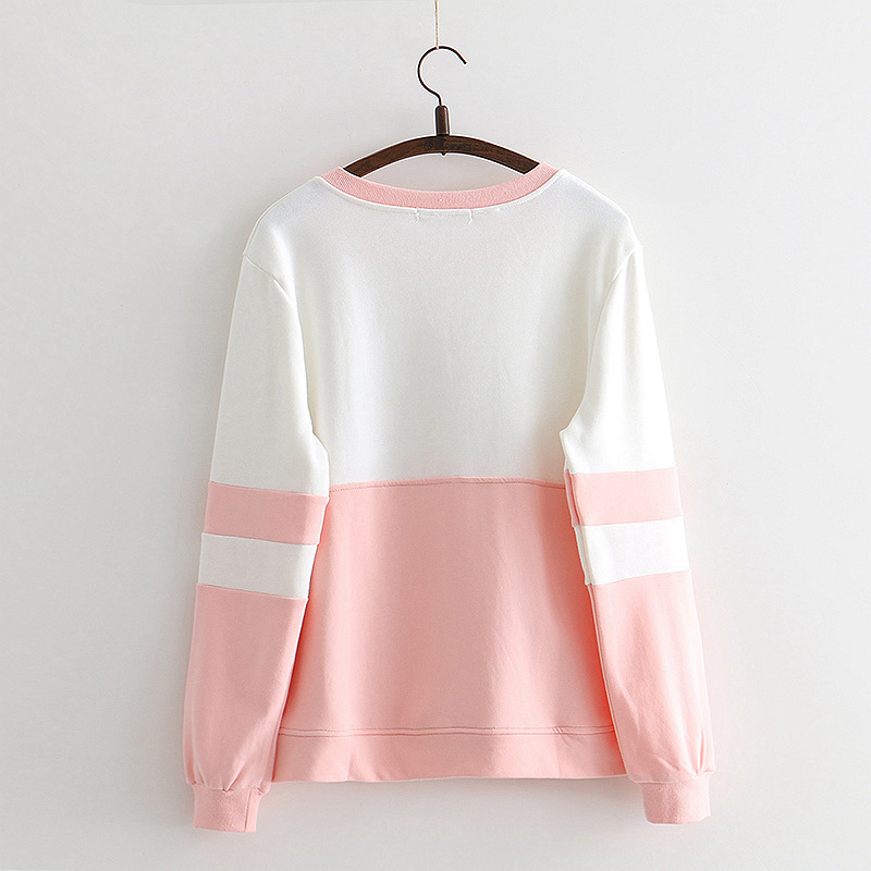 Title 4, Colorblock cat print long-sleeved sweatshirt