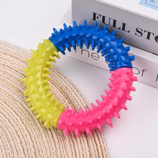 Dog Chew Toys Ring Dog Teething Toys Rubber Puppy Teething Toys Pet Toys For Small Medium Large Dogs Red Yellow Blue - Shop at LoveMi
