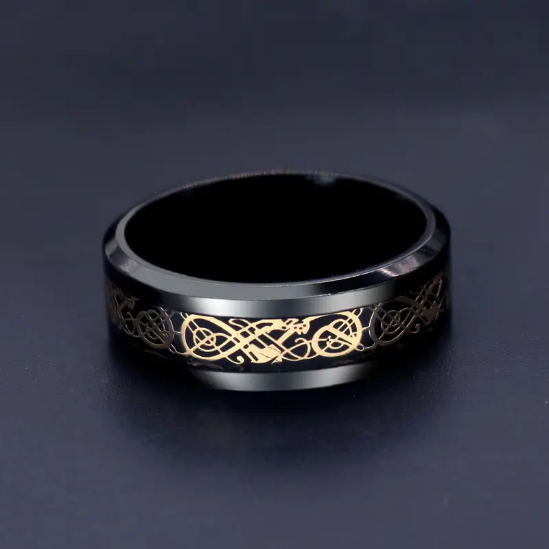 Titanium Steel Carbon Fiber Dragon Ring
