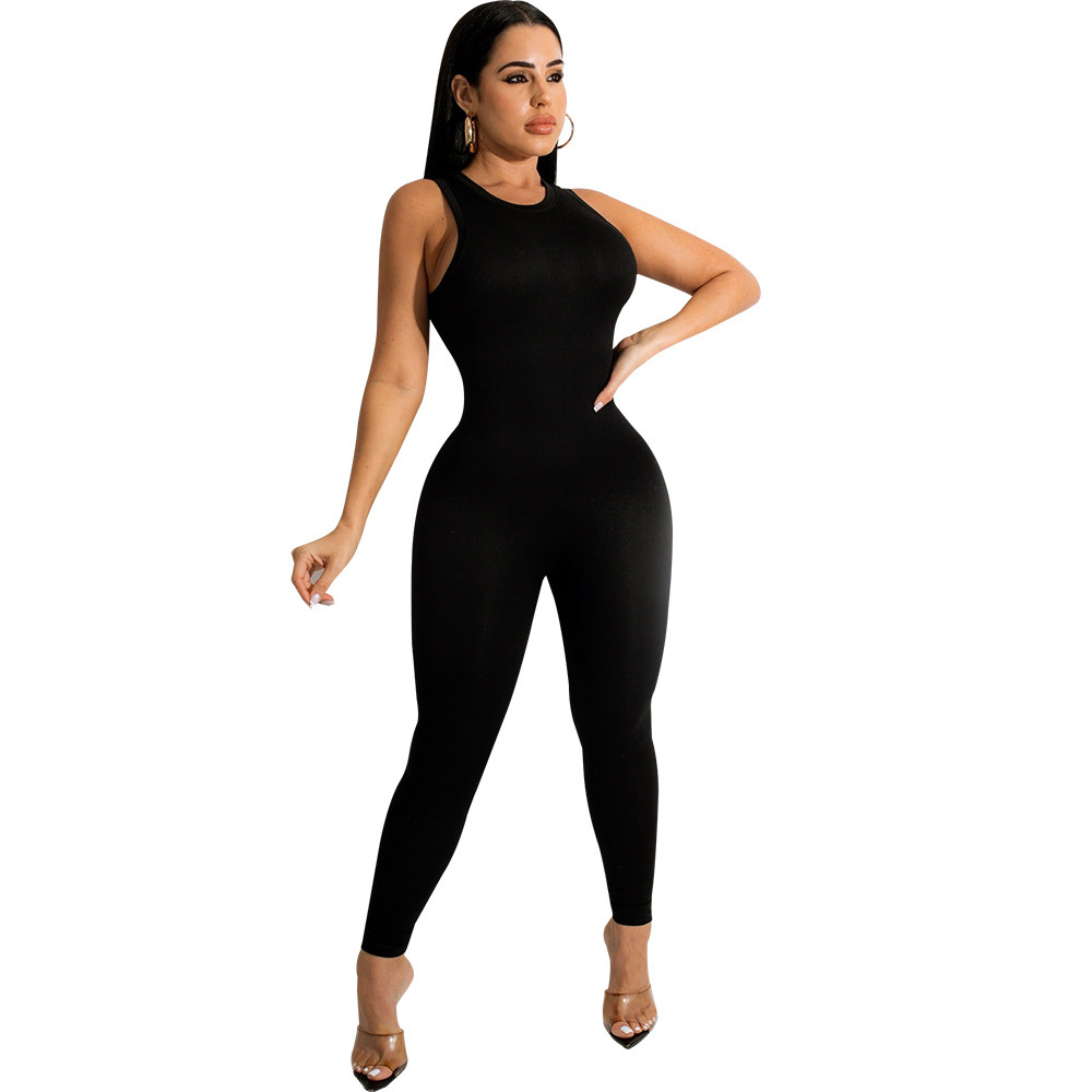 Women’s Fashion Sports Casual Sleeveless Jumpsuit Trousers