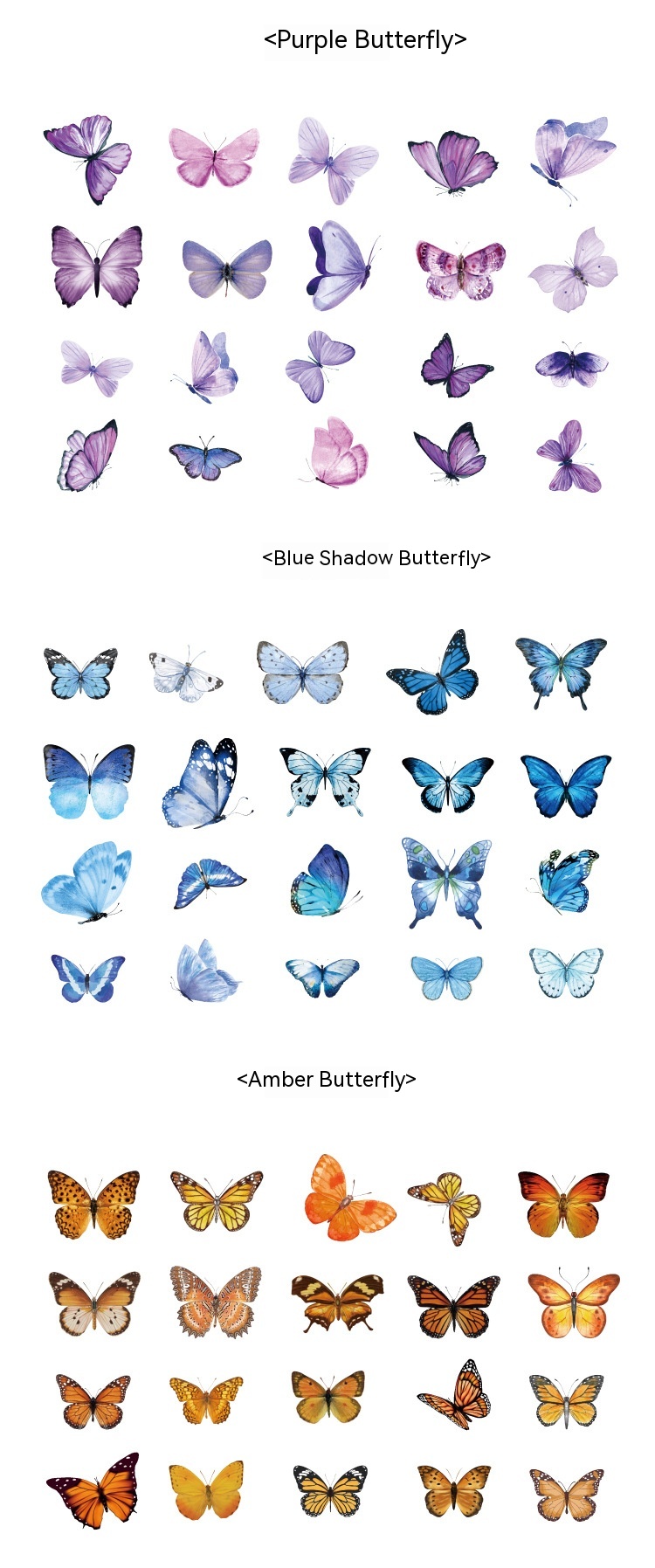 Title 4, PET Sticker Bag Butterfly Nature Series Fresh A...