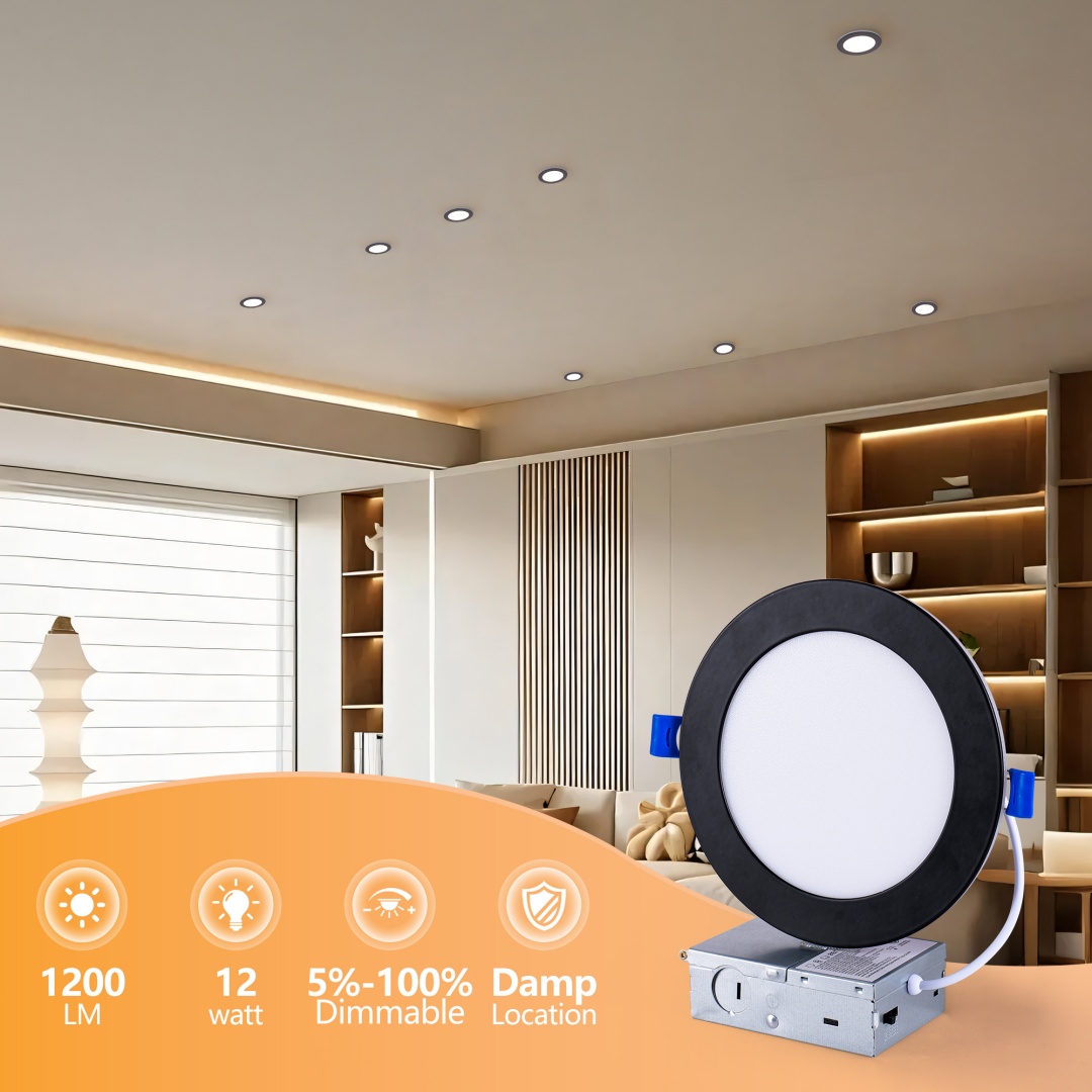 12 Pack 6 Inch LED Recessed Ceiling Light Black, Dimmable, 2700K-5000K 5CCT... 7