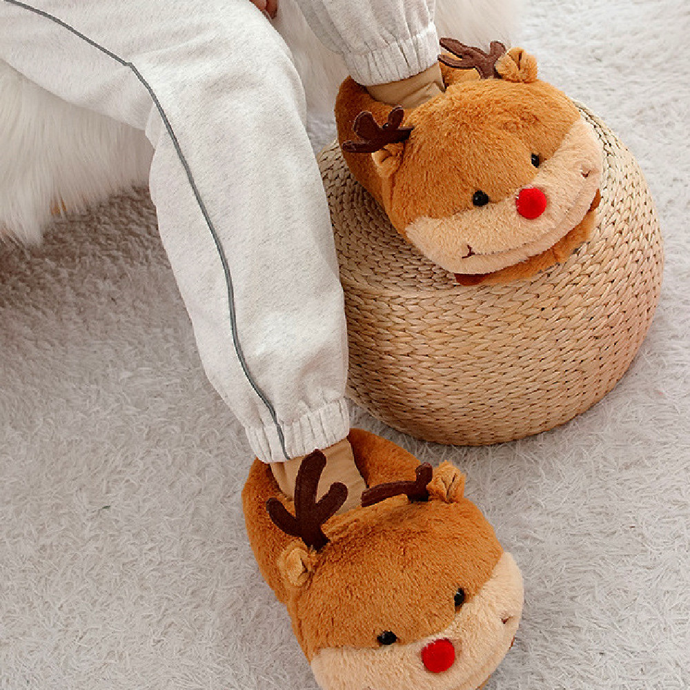 Comfortable Warm Slugged Bottom Cotton Slippers