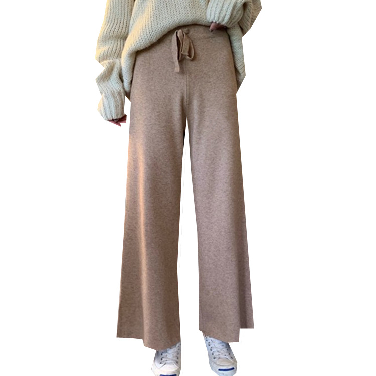 Title 4, Nine Points Of Drape Loose Knit Wide-leg Pants