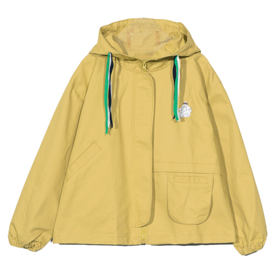 Women's Versatile Loose Hooded Zippered Jacket Yellow - Shop at LoveMi