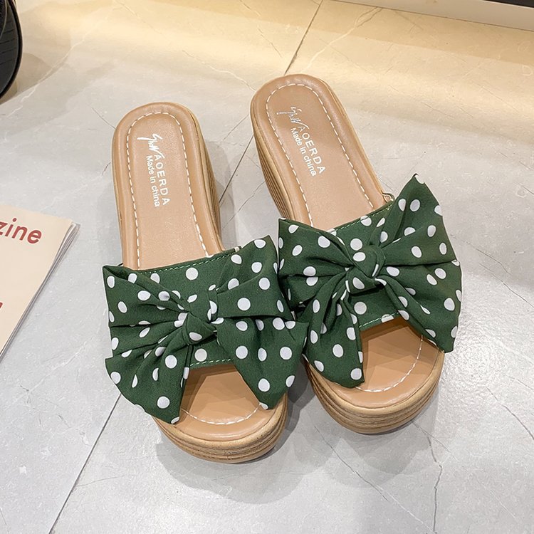 Fashion Word Out Wedge Toe High Heel Slippers