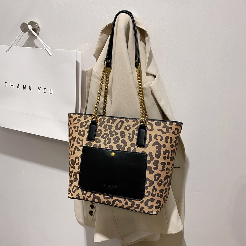 Leopard Print Autumn Shoulder Underarm Bag Black - Shop at LoveMi