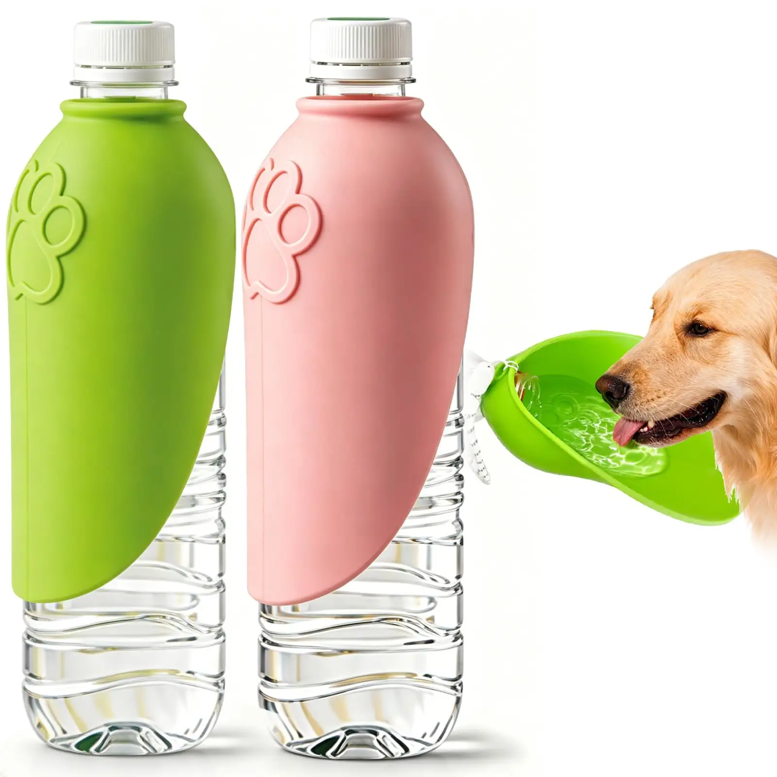 Portable Dog Water Bottle Attachment, Slip-On Pet