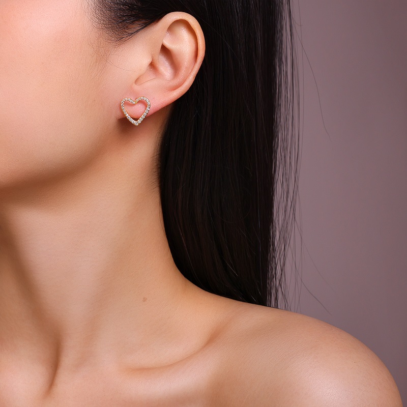Gold-Plated Sterling Silver Stud Earrings, picture 4 of 4