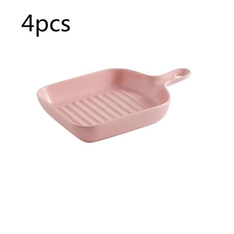Handle ceramic plate - Pink4Pcs