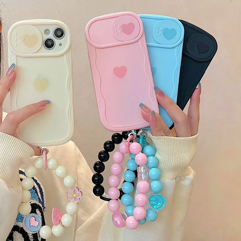 Ins Style Simple Love With Chain Mobile Phone Case