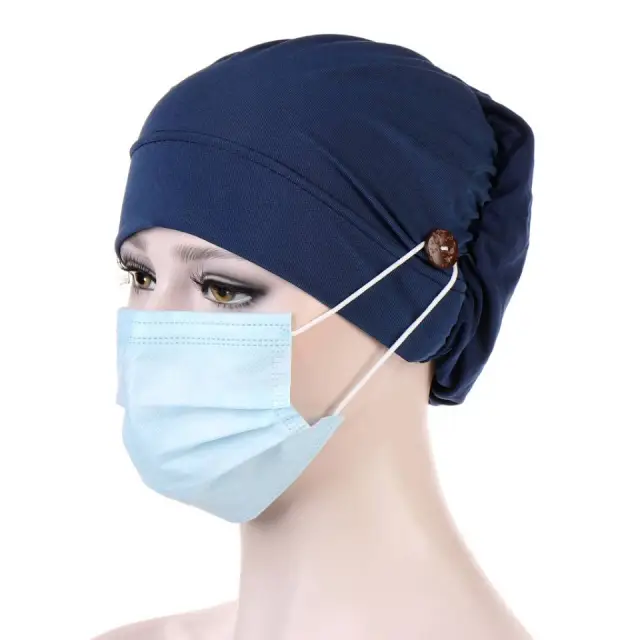 Sun Protection Home Mom Cap Hood Set Wrap Head Hat Navy3 - Shop at LoveMi