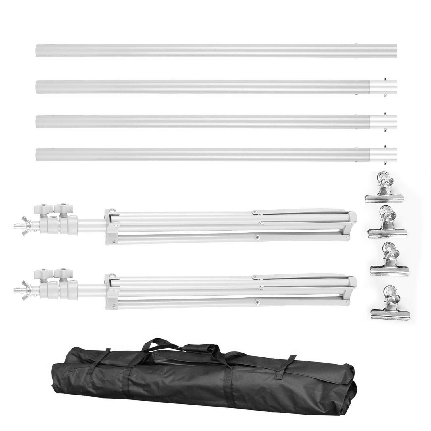 1Pc 6.5 Plus 10ft Photo Video Studio Backdrop Background Stand Adjustable Heavy Duty Photography Backdrop Support Stand Set With Carrying Bag Clamps
