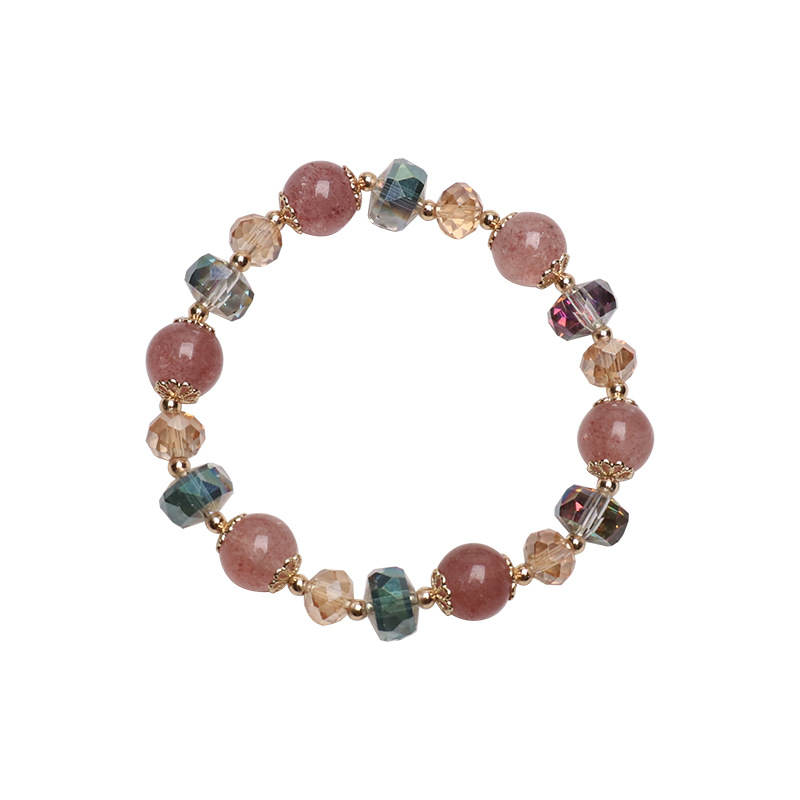 Simple Natural Strawberry Crystal Bracelet Feminine