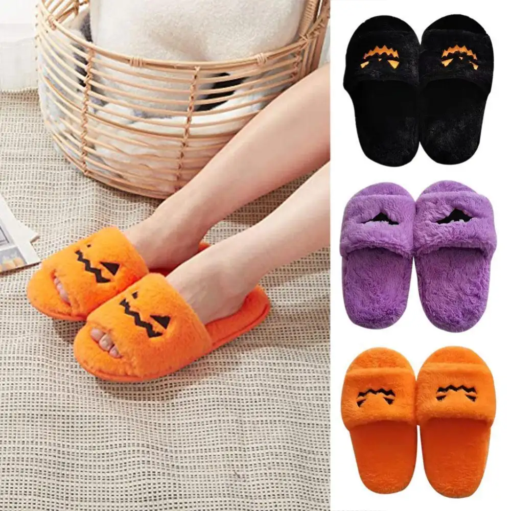 Halloween Women's Soft and Comfortable Plush Slippers Cosplay Shoes