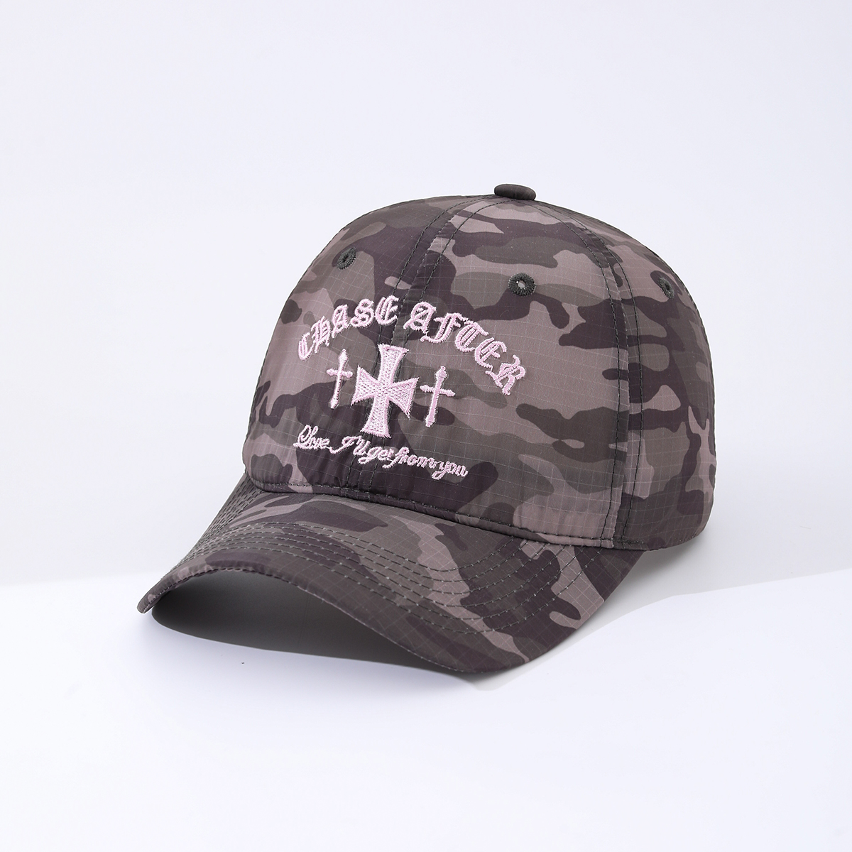 Unisex Color-matched Camouflage Embroidered Cross-shaped Quick-drying Adjustable Classic Fashion Baseball Cap Suitable For Outdoor Jungle Trips And Sports Activities