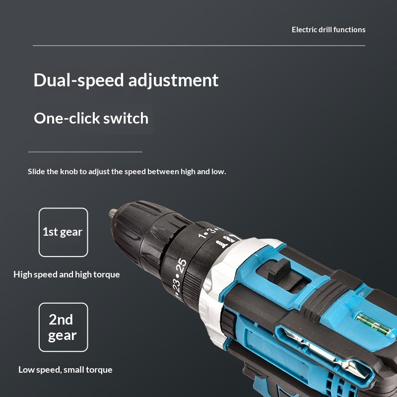 Household Rechargeable Brushed Electric Wrench, Household Lithium Battery Electric Drill, Export Model Impact Drill, Electric Tool — foto 11
