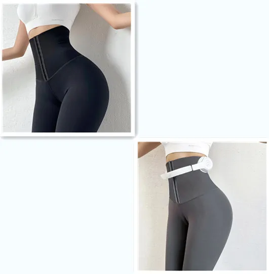 High Waist Shaping Fitness Pants Women's Stretch Tights Black Grey - Shop at LoveMi